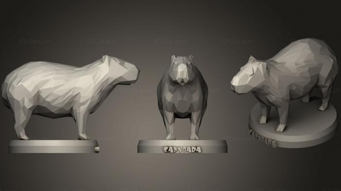 Animal figurines (Poly Capybara, STKJ_1295) 3D models for cnc
